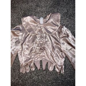 Girls silk‎ long sleeve crop top size 10/12